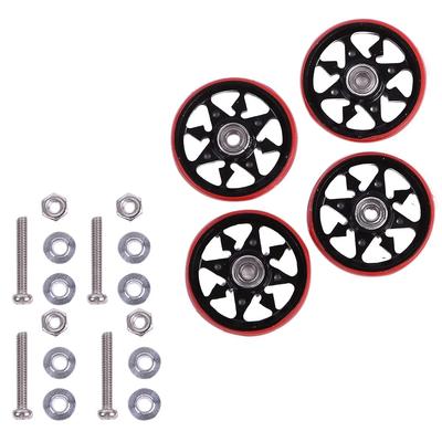 Lubonarie Mini 4WD Primeira tentativa Conjunto de peças Motor Course Rolamento Rolo Mini 4WD Slot Car Tuning Peças (Preto vermelho)