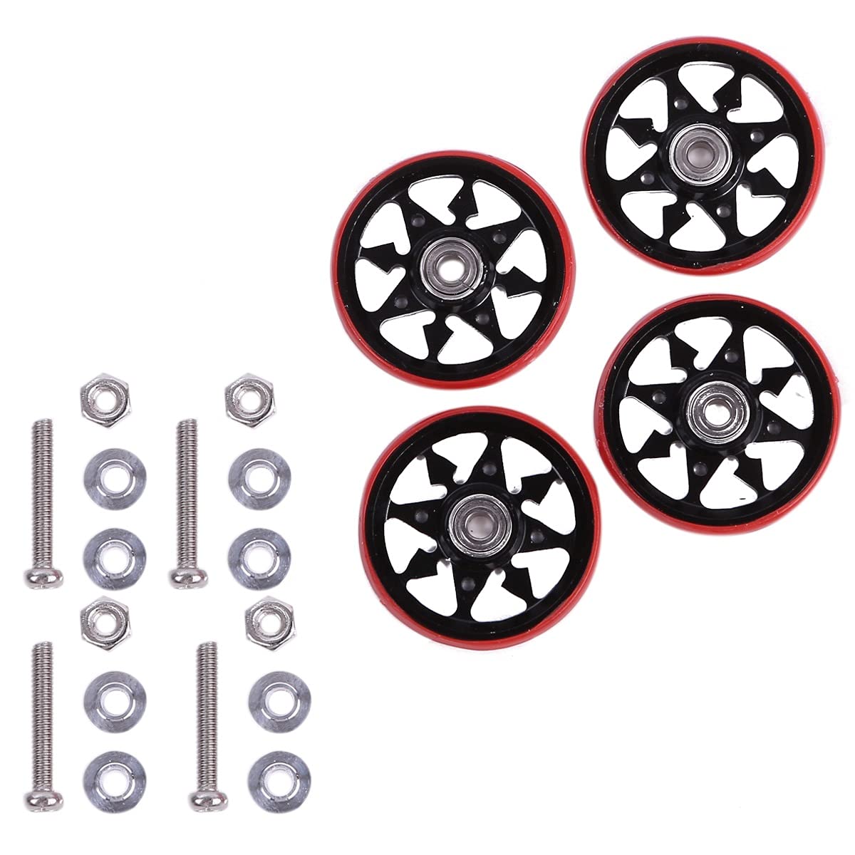 

Lubonarie Mini 4WD First Try Set Parts Set Motor Course Bearing Roller Mini 4WD Slot Автомобільні тюнінгові деталі (Чорний Червоний)