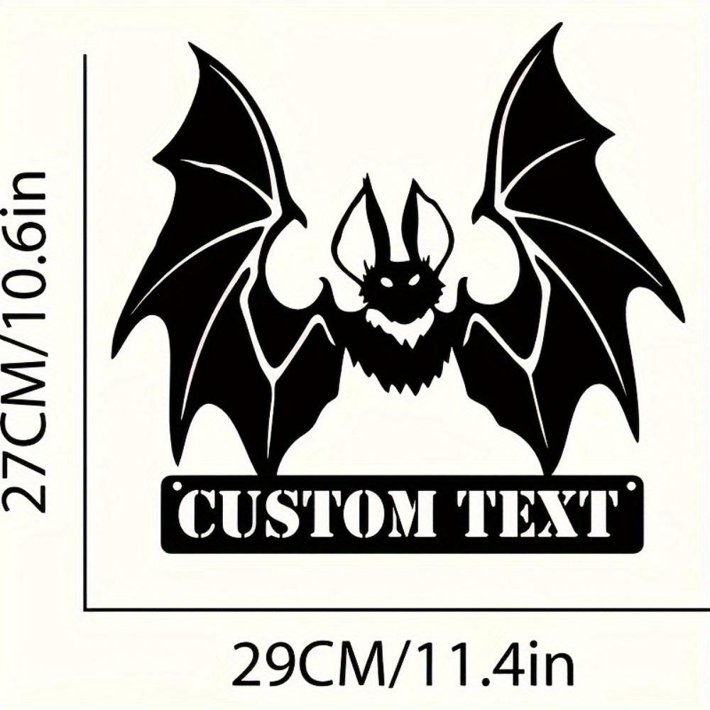 Retro Gothic Bat Metal Wall Art Matte Finish Home Decor