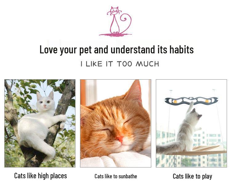 Cat Hammock Tree: Suction Cup Window & Balcony Perch for Sunbathing