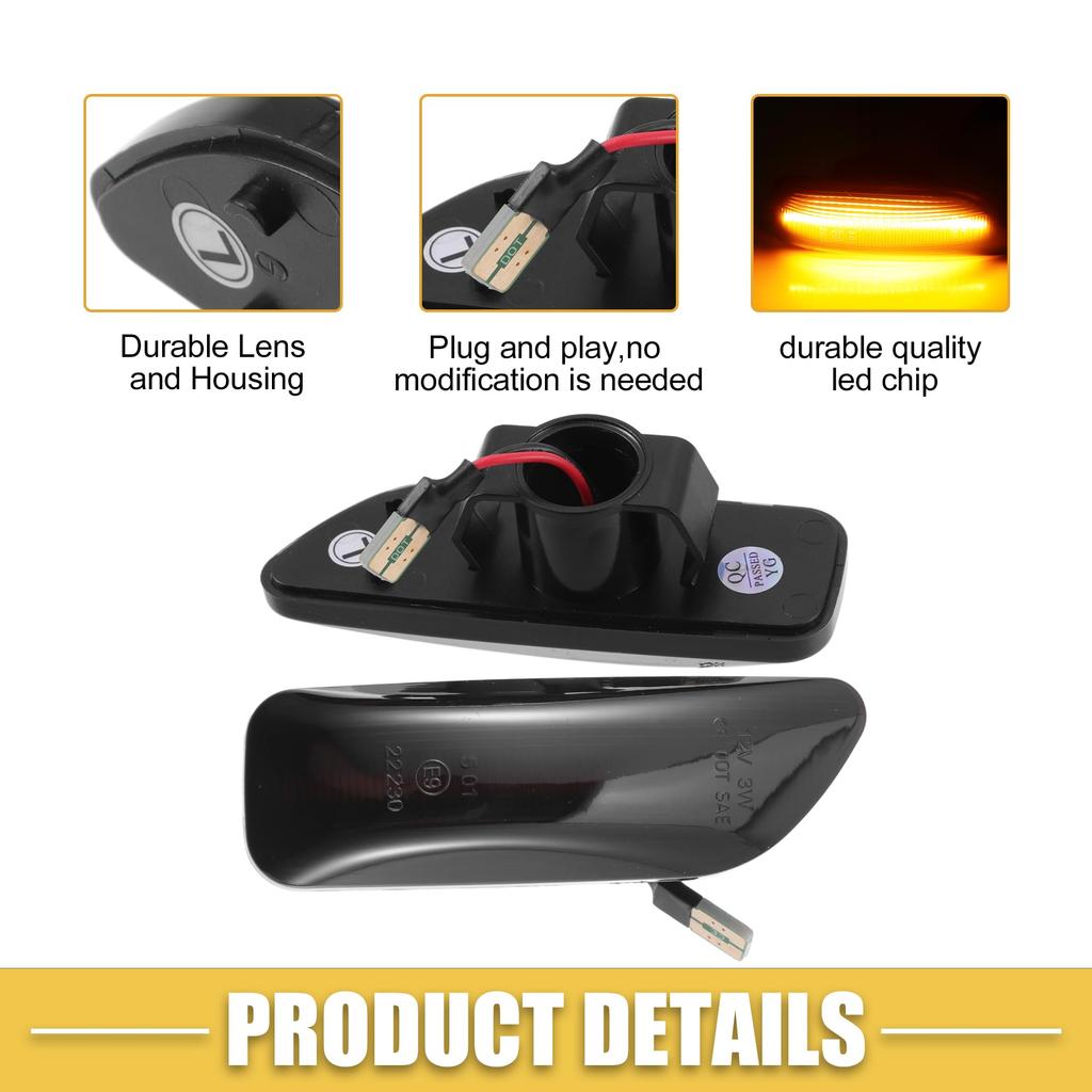 A ABSOPRO LED Side Marker Lights, 30722641 Front Driver Passenger Turn Signal Light, Fender