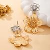 Women's Pendant Earrings Metal Flower Pendant Earrings Suitable for Daily Wear and Vacation Wear