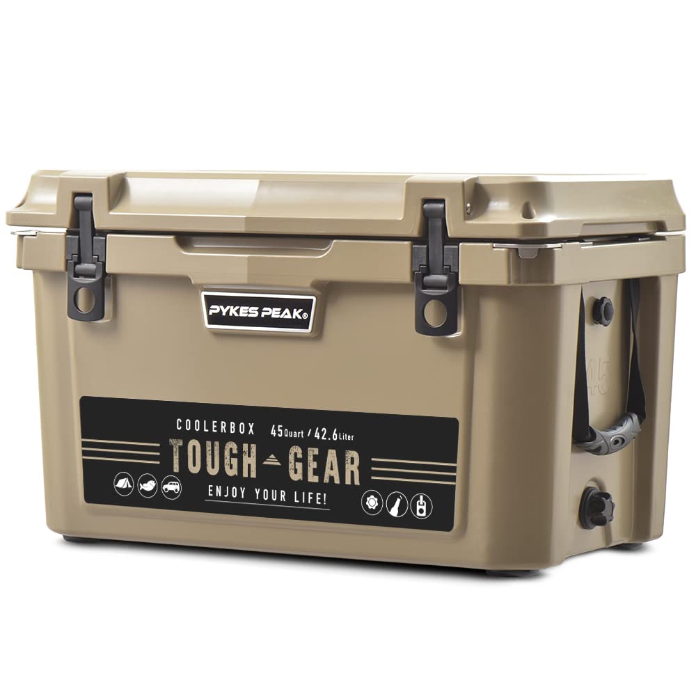 

PYKES PEAK Термобокс TOUGH GEAR 20QT 45QT Для рыбалки на открытом воздухе, барбекю, пикника, отдыха ПЕСОЧНЫЙ ХАКИ (18.9л) / (42.6л) [СЕРИЯ ПОВЫШЕННОЙ ПРОЧНОСТИ] [45 КВАРТ]