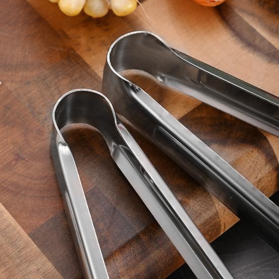 Stainless Steel Serving Tongs U-Shaped Non-Slip Kitchen Tongs Hollow Chuck