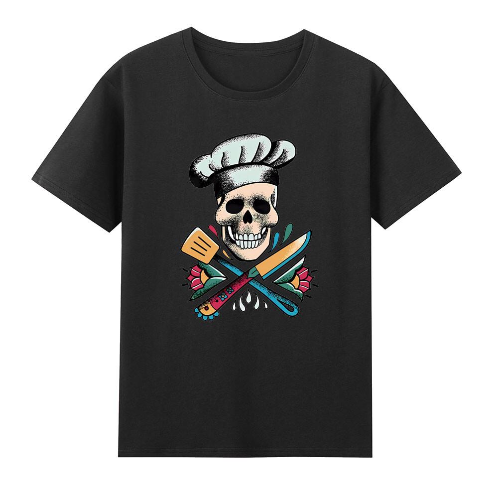 Chef Skull Funny Skeleton Chef Cooking Kitchen TShirt S