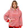 Women's Pullover Striped Print Top Long Sleeve Sports Flannel Top