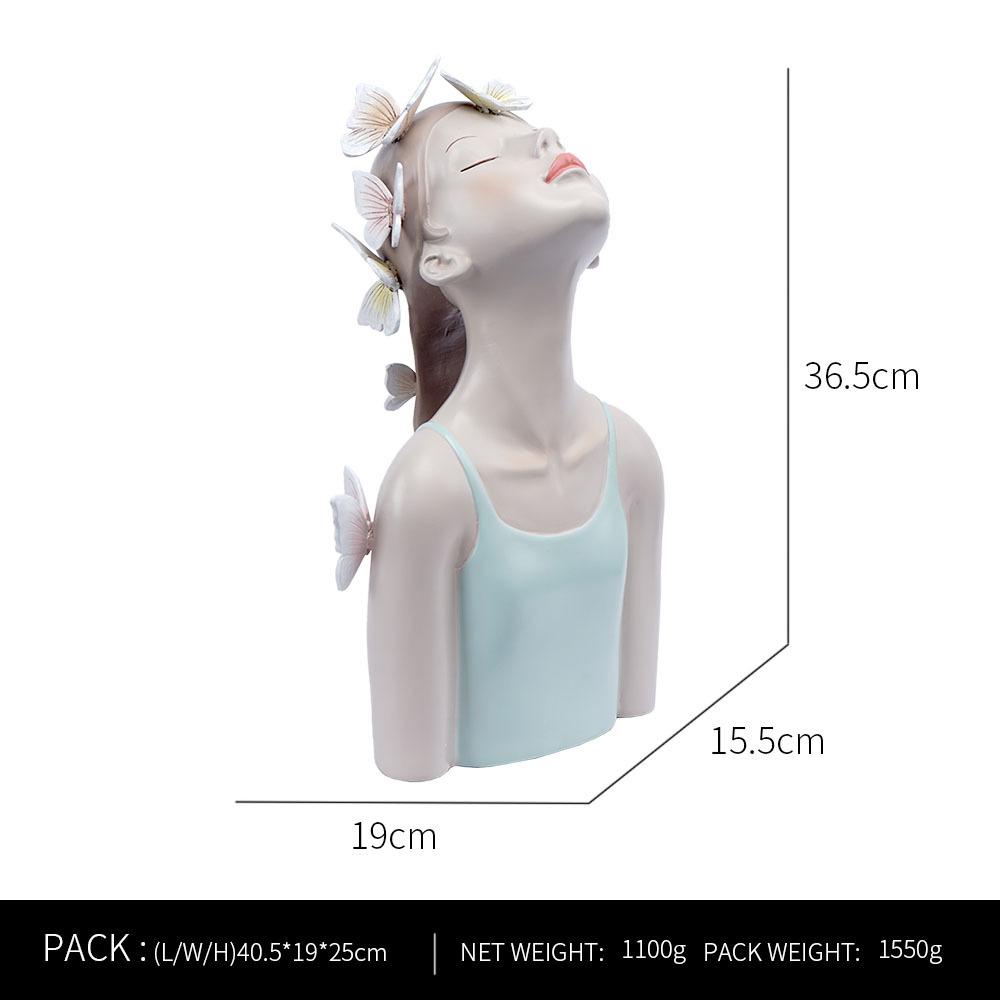 Nordic Handmade Light Luxury Girls Resin Crafts Ins Ornaments Living Room Home TV Cabinet Desktop New Decoration