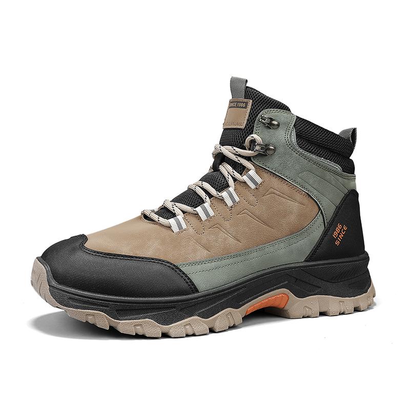 Men Hiking Shoes Suede Classic Outdoor Walking Shock-absorbing Anti Slip Sneakers Mountain Camping Multifunctional Casual Boots