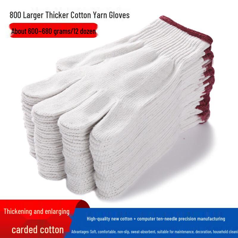 Bayou Wear-Resistant Anti-Slip Cotton Work Gloves