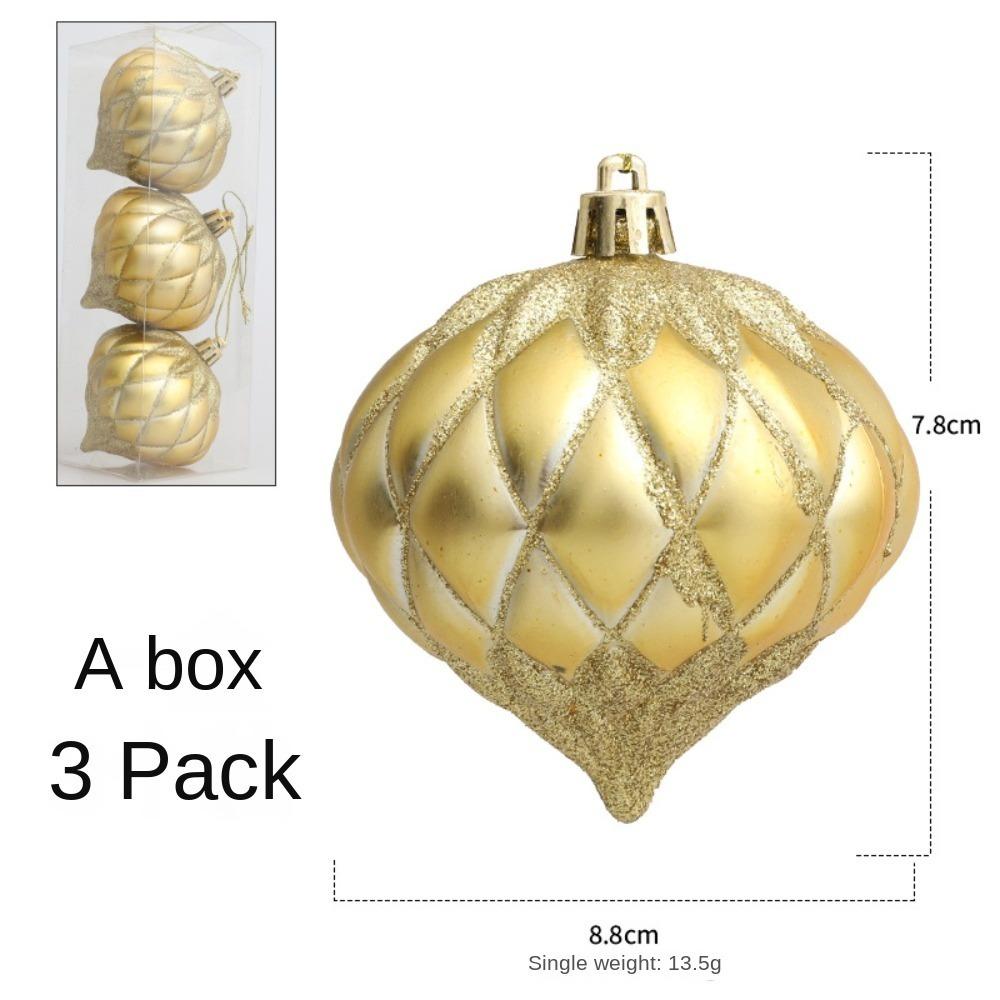 

3 шт./кор. окрашенные луковые шарики, елочные украшения, пластиковые поделки своими руками, окрашенные рождественские подарочные коробки, подвесное украшение