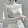 Women's Korean Slim Fit High Neck Long Sleeve T-Shirt