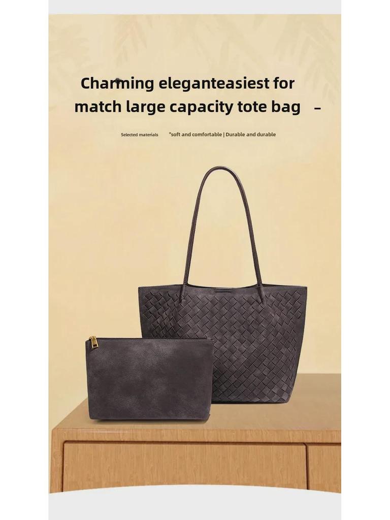 Jesienno-zimowa torebka pleciona o dużej pojemności: Modna torba typu tote na ramię dla kobiet