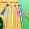 12pcs 0.5mm Creative Butterfly Tassel Pendant Pen High-value Stationery Pendant Gel Pen Back To School Season