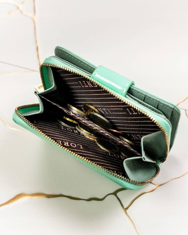 Women's Leather Wallet In Vertical Orientation with Snap Closure - Lorenti