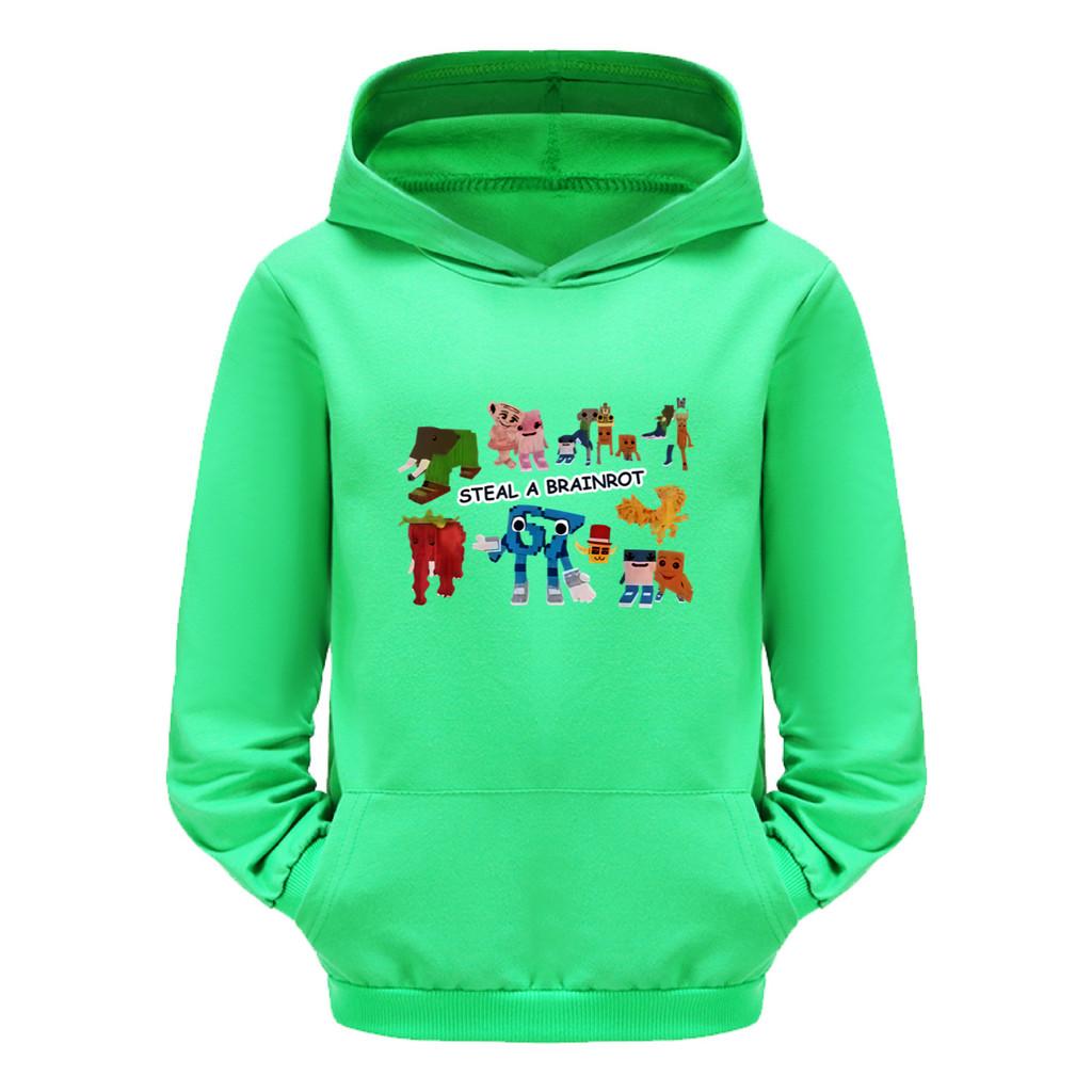 5214 Dětské chlapecké dívčí mikiny s dlouhým rukávem a potiskem Steal a Brainrot 67 Six Seven