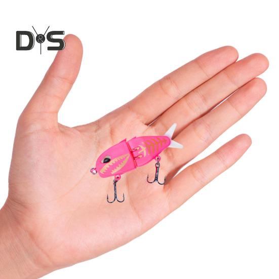 6CM/6.5G Multi-Jointed Fishing Lure with Hooks Realistic 2-Section Swimbait Plastic Artificial Bait Freshwater Saltwater Bass Trout Pike Fishing