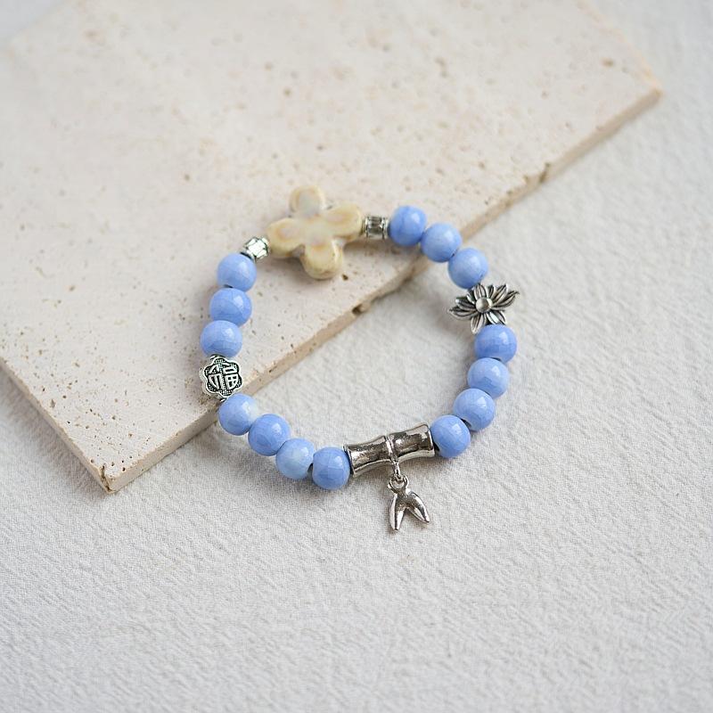 Literary Bracelet Maillard Color Jingdezhen Ceramic Bracelet Female Gift Student National Style Creative National Style Accessories