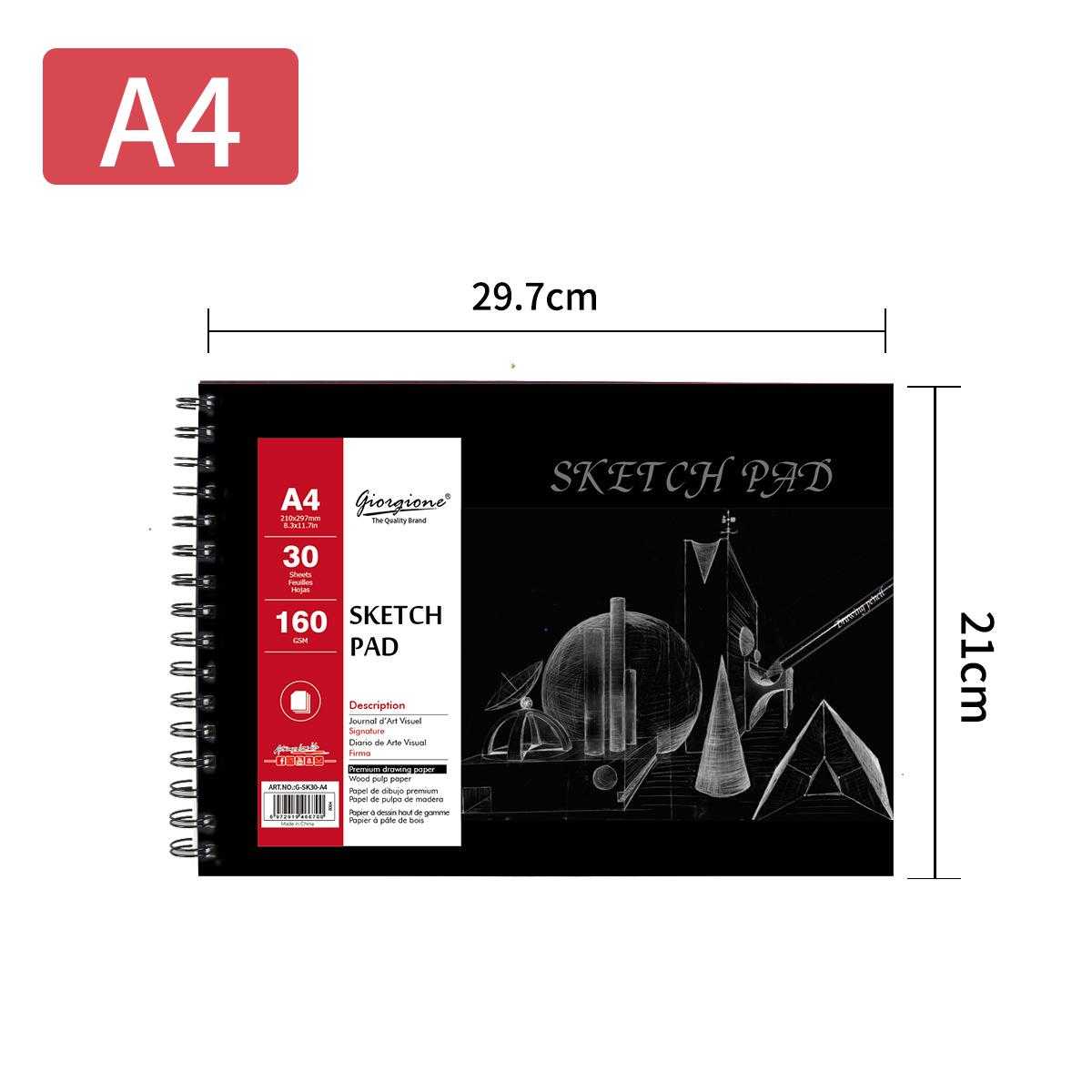 Giorgione A4 Professional Sketchbook: 30 Sheets for Colored Pencil Drawings