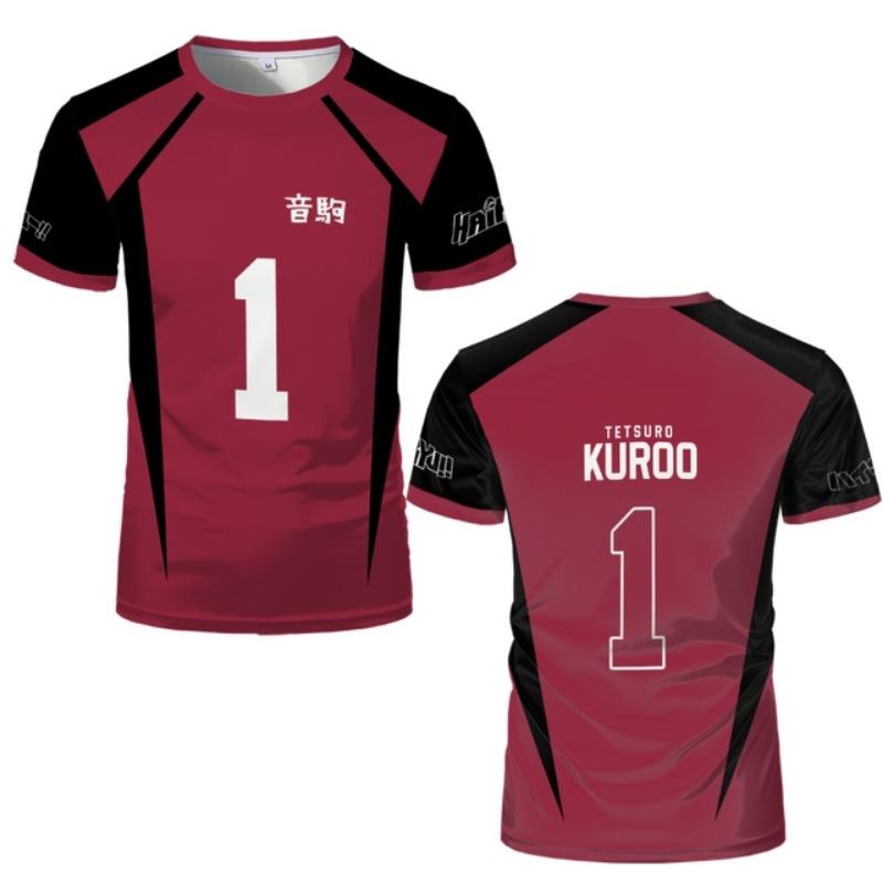 Anime Haikyuu Nekoma Jersey Uniform T-shirt Kozume Tetsurou Kuroo