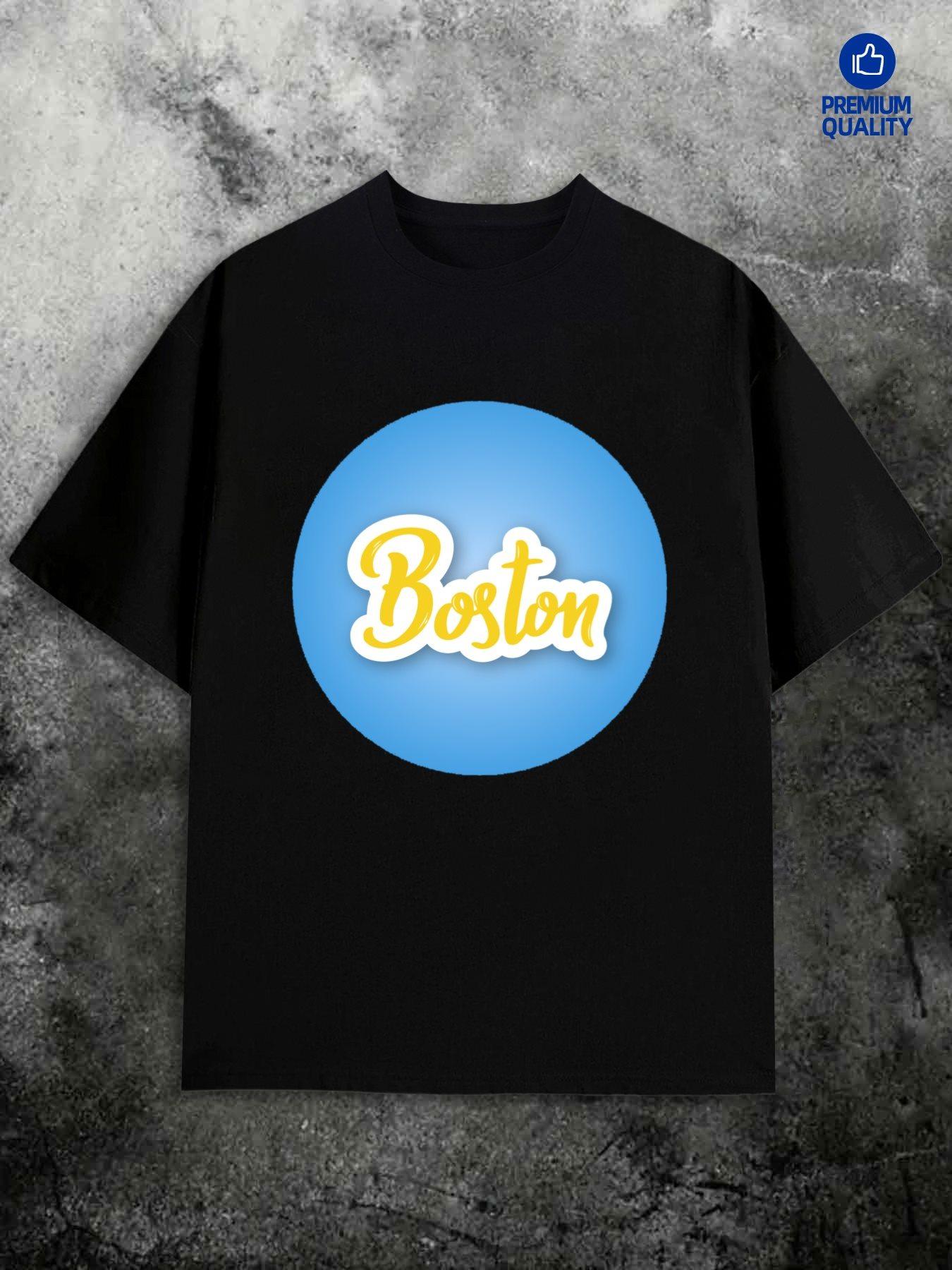 Men s T-Shirt Y2K Boston Pride 100 Cotton Black Loose Fit 2XL