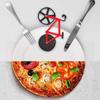 Edelstahl Fahrrad Pizzaschneider Bike Dual Slicer Chopper Home Küche