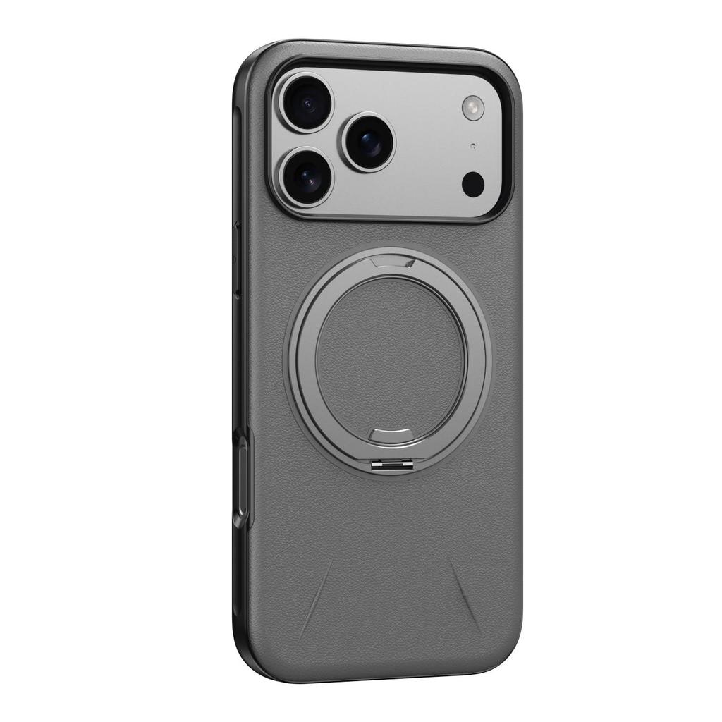 New Rotating Invisible Bracket Suitable for IPhone 17 Promax Phone Case Leather Magnetic Gear Bracket Apple 16 Protective Cover
