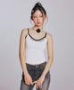 YOUHEE Label Detailed Sleeveless_White
