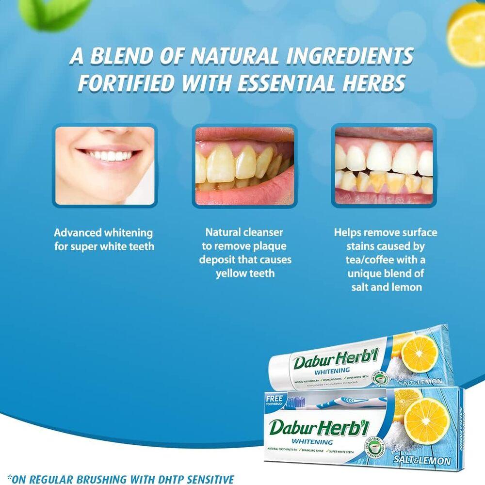 Toothpaste Bleaching salt with lemon HERB`L + toothbrush