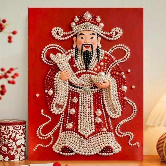 Kit de Pintura com Pérolas de Plástico para Adultos DIY Arte 3D com Pérolas Artesanato Pérolas de Plástico Tela Pré-Impressa Conjunto para Decoração de Casa Amantes de Artesanato