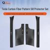 Carbon Fiber Rear Door Sill Strips & Under-Seat Corner Protectors for Tesla Model 3/Y