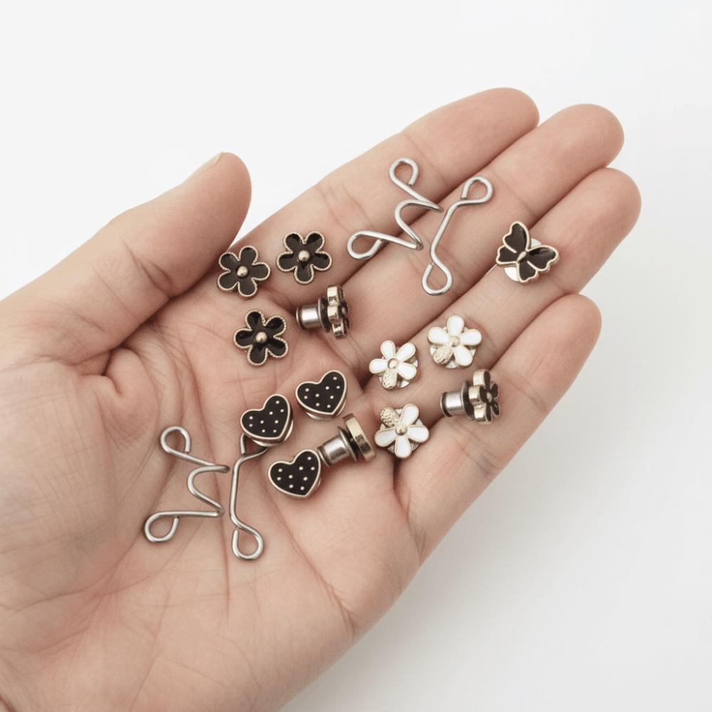 No Sewing Required Waist Button Fastener Nail-Free Jeans Waist Cincher Clip Pants Clips
