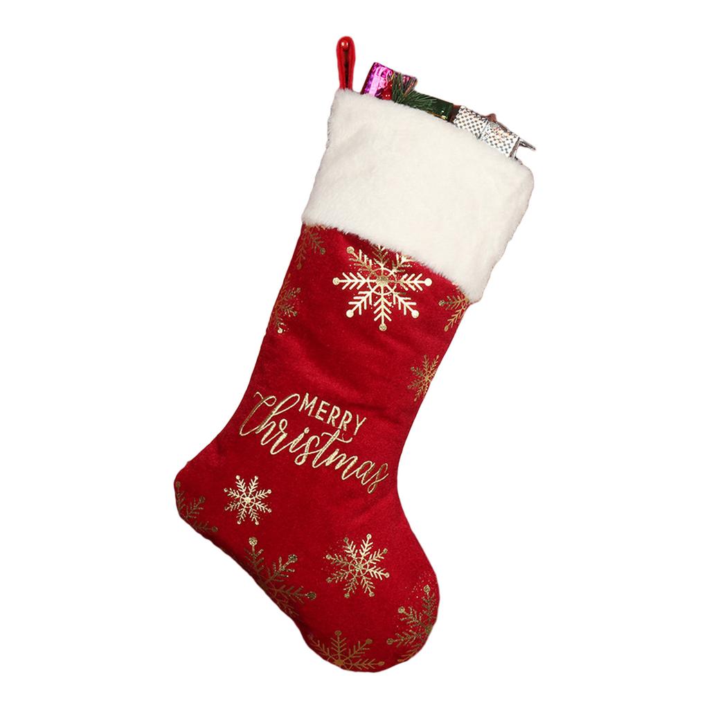 Christmas Velvet Stocking Xmas Tree Decor Stockings Pendant Crafts for Trees Firplace Wall Window Decoration