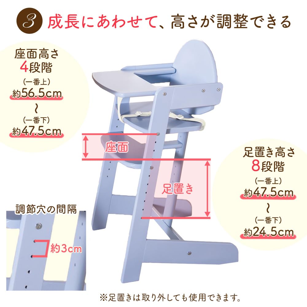 IRIS PLAZA Baby Chair with Adjustable High Wooden Kids Black Table, 3-Point Harness, Chair, Chair,