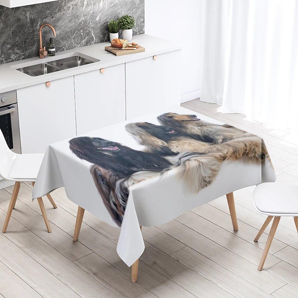 Afghan Hound Tablecloth Cute Animal  Camping  Party Restaurant Table Decoration Waterproof Home Decor