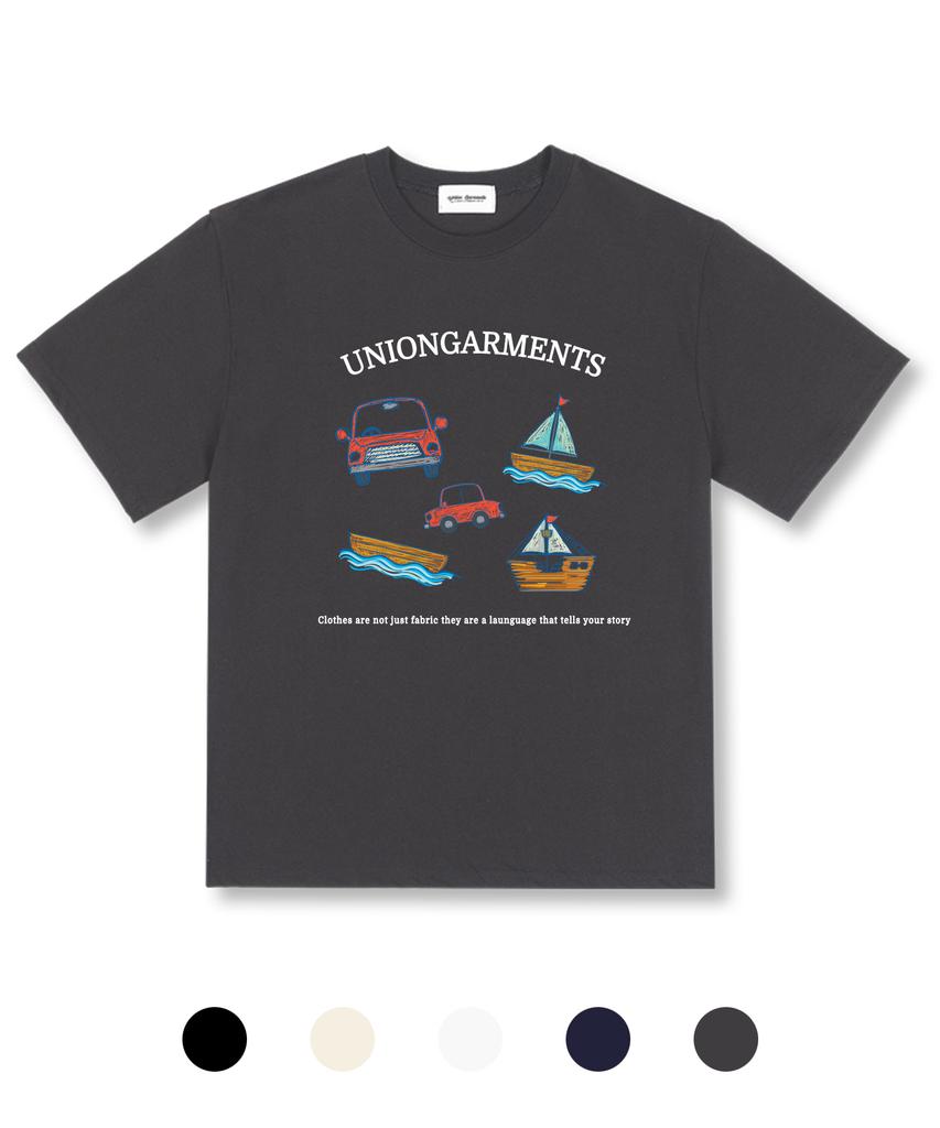 UNION GARMENTS Carship Sketch Oversized Short Sleeve T-Shirt 5 Colors