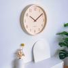 Cream-style Wall Clock, Solid Wood, Silent, Round, Fashionable Clock, Simple Decoration for Living Room and Bedroom