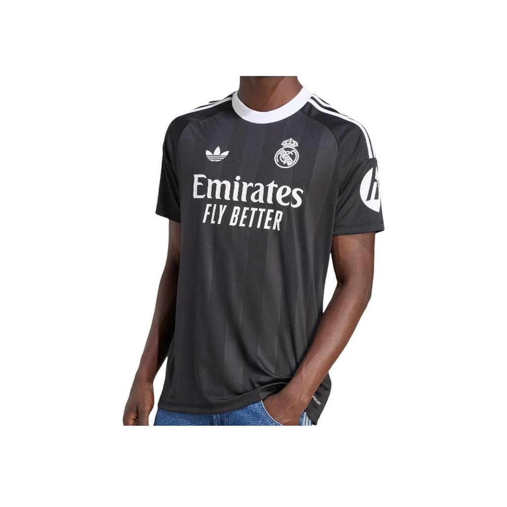 adidas Orijinaller 25-26 Real Madrid İkinci Deplasman Taraftar Versiyonu Nem Emici Kazak Basit Harf Kısa Kollu Futbol Forması Erkek Üstler JP4173