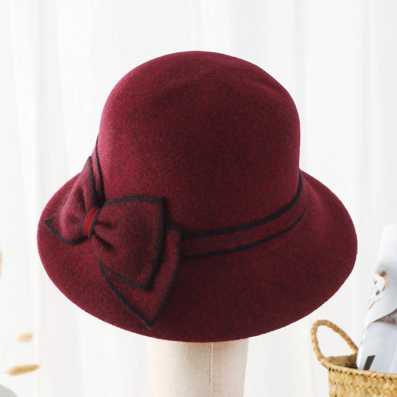 

Осенне-зимняя модная универсальная шляпа женская британская ретро шерстяная шляпа цилиндр высококлассная простая женская шляпа-котелок Average Size (56-58cm)