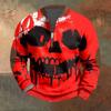 Halloween Print - Men's Loose, Casual, Versatile Round-neck Multi-color Pullover Hoodie