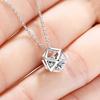 New Moissanite Sterling Silver Necklace Shining Pendant Chain Fine Jewelry for Woman Wedding Sparkling Classic Party Gift
