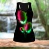 3D Gradient Blue Feather Print Women Workout Yoga Gym Printed Summer Sport Shirts Plus Size Vests