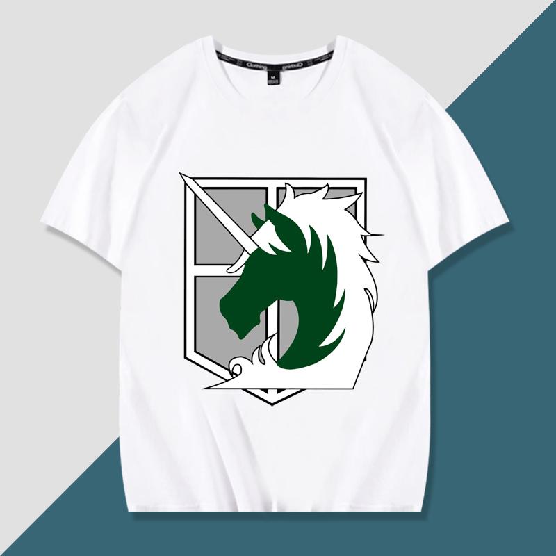 Japanese anime Attack on Titan handsome printed summer 100% cotton T-shirt fashion casual men's streetwear