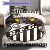 Santos FC Pattern Bedding Set Quilt Cover Pillowcase Home Decor Gift (1 * Duvet Cover + 2 * Pillowcase, Without Core)