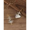Able Ethnic Style Layered Square Long Pendant Earrings, Two Tone Women's Minimalist Jewelry