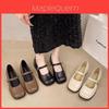 Mary Janes Womens Flat Shoes Pu Leather Low Heel Casual Footwear For Daily Use