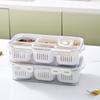 Multifunction Fridge Organizer Storage Box with Draining Baskets, Fridge Storage Boxes Containers Transparent PET with Lids
