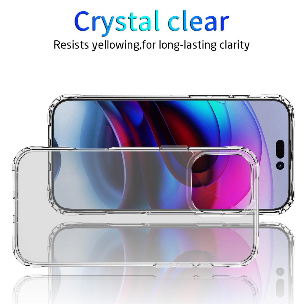 Premium Clear Anti-Yellowing Case for iPhone 17 Air 16 Plus 15 pro max, Shockproof Anti-Drop Air Buffer Corners Non-Slip Comfort Grip Phone Cover