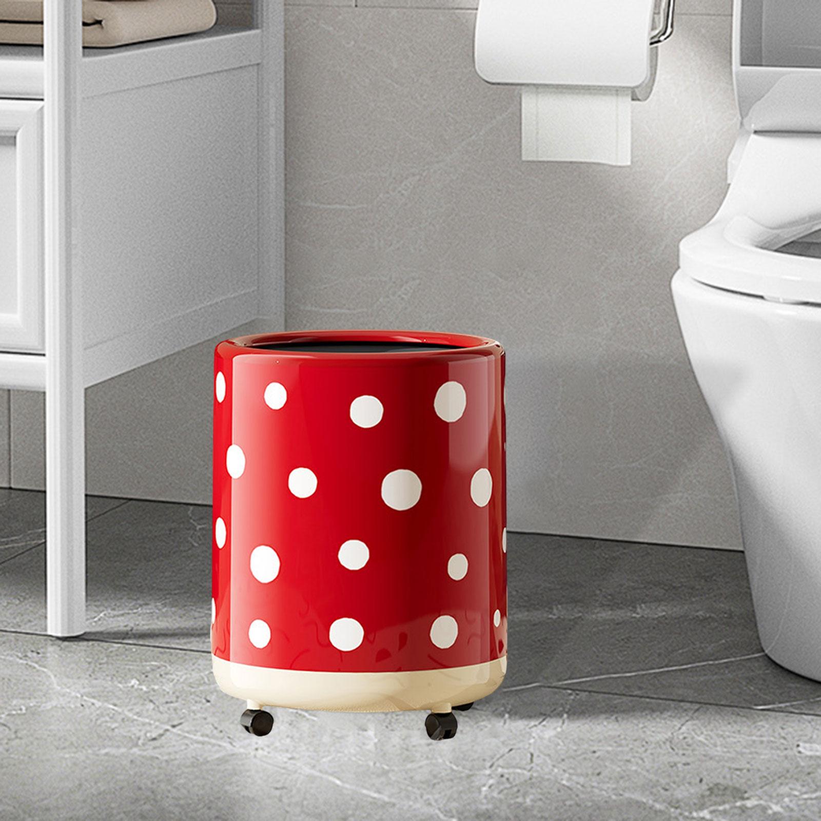 

Polka Dot Trash Can Waste Basket Garbage Can Recycling Bin for Study Kitchen Bedroom