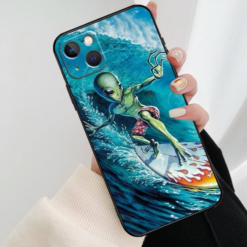 HAWAII BEACH SURF GIRL SURFING ART Phone Case For iPhone 17 Pro Max 16 15 11 13 12 14 Pro Max Mini 15 16 Plus 16e 17 Air Cover
