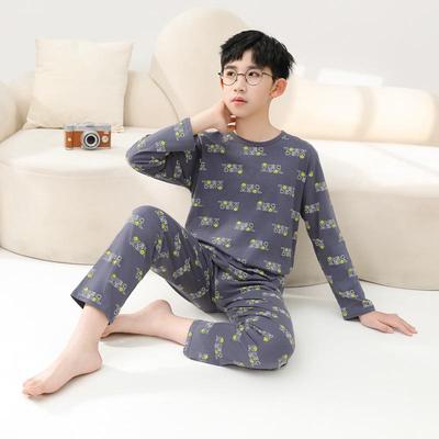 Chlapčenský bavlnený pyžamový set s dlhým rukávom na leto s klimatizačným oblekom